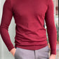 Jake Claret Red Slim Fit Sweater
