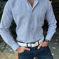 Bologna Blue Striped Slim Fit Shirt