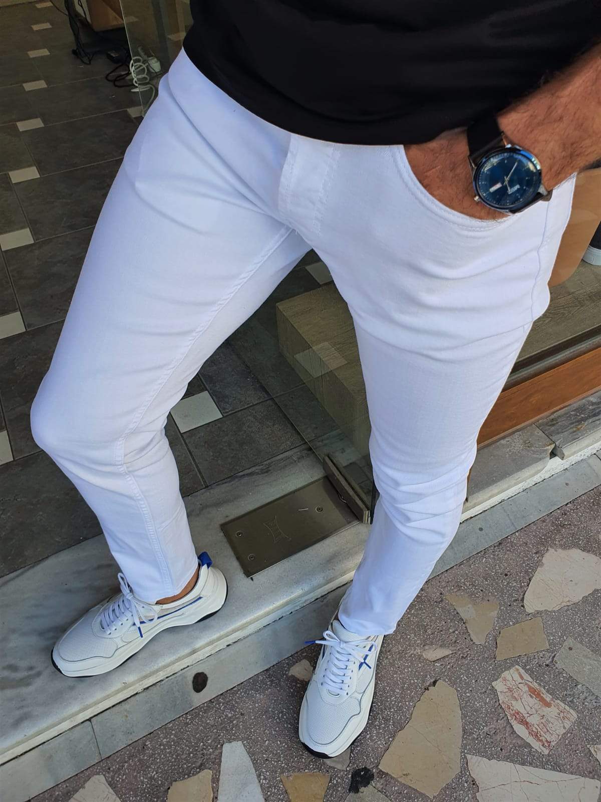 Elmore White Slim Fit Jeans