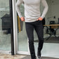 Hamilton Gray Slim Fit Turtleneck Sweater