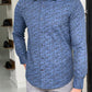Darwin Indigo Patterned Slim Fit Shirt