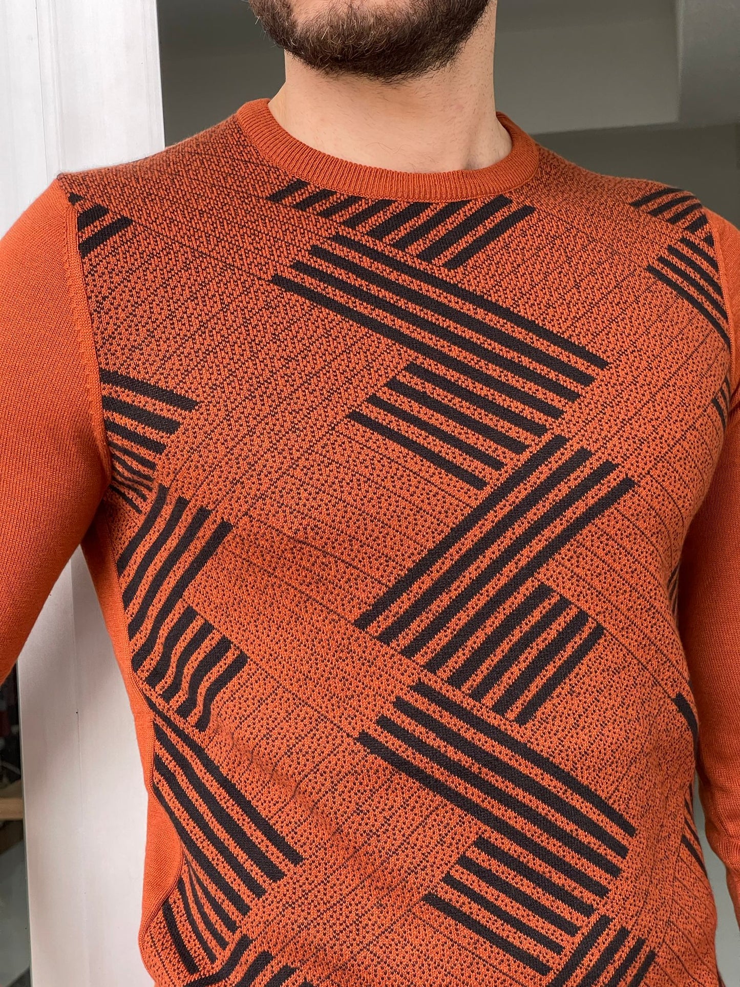 Tucson Tile Patterned Slim Fit Sweater