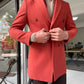 Denver Tile Double Breasted Slim Fit Coat