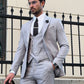 Luton Gray Self-Patterned Slim Fit Suit