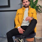 Catania Yellow Slim Fit Coat