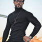 Scilla Black Striped Turtleneck Knitwear