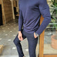 Napoca Navy Blue Slim Fit Sweater