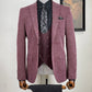 Blake Claret Red Self-Patterned Slim Fit Suit