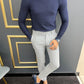 Arbeloa Dark Blue Slim Fit Turtleneck Sweater