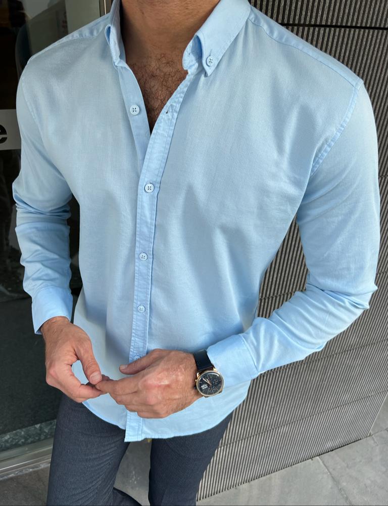 Erik Blue Slim Fit Shirt