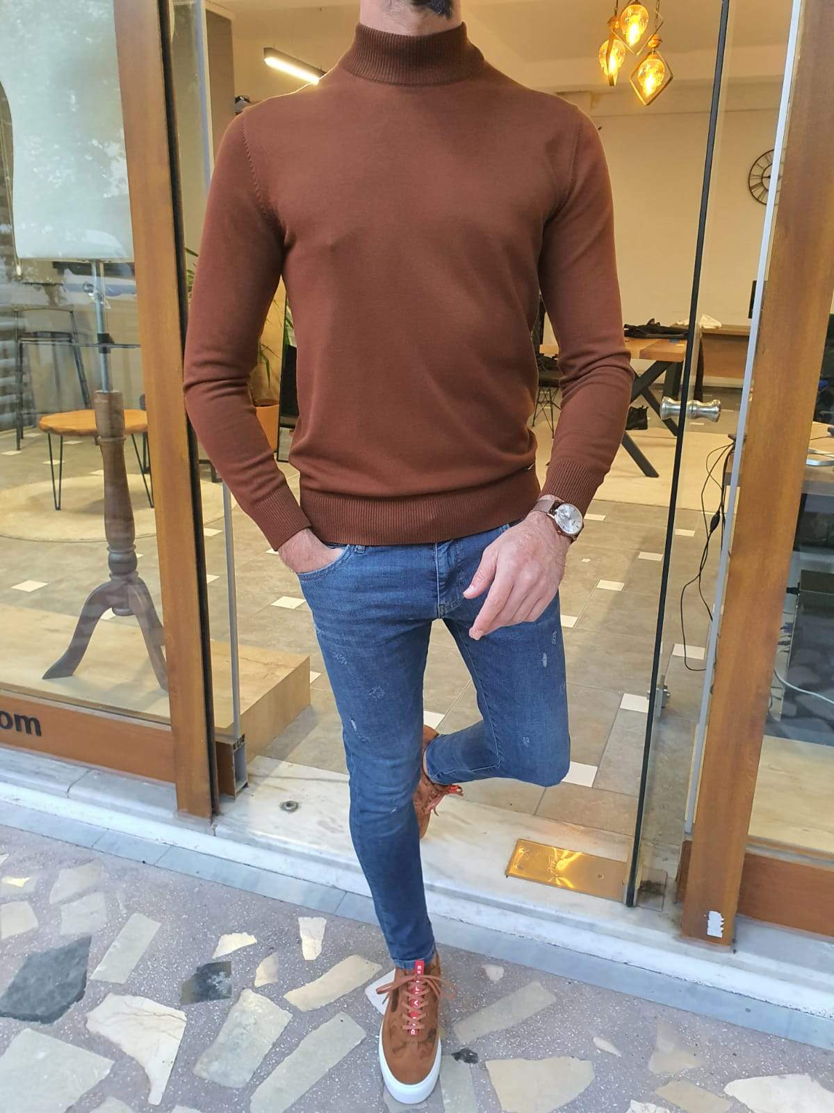 Aachen Brick Slim Fit Sweater