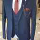 Varese Navy Blue Striped Slim Fit Suit