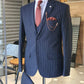 Varese Navy Blue Striped Slim Fit Suit