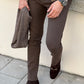 Siena Brown Self-Patterned Pants