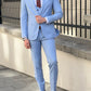 Thomas Blue Self-Patterned Slim Fit Suit