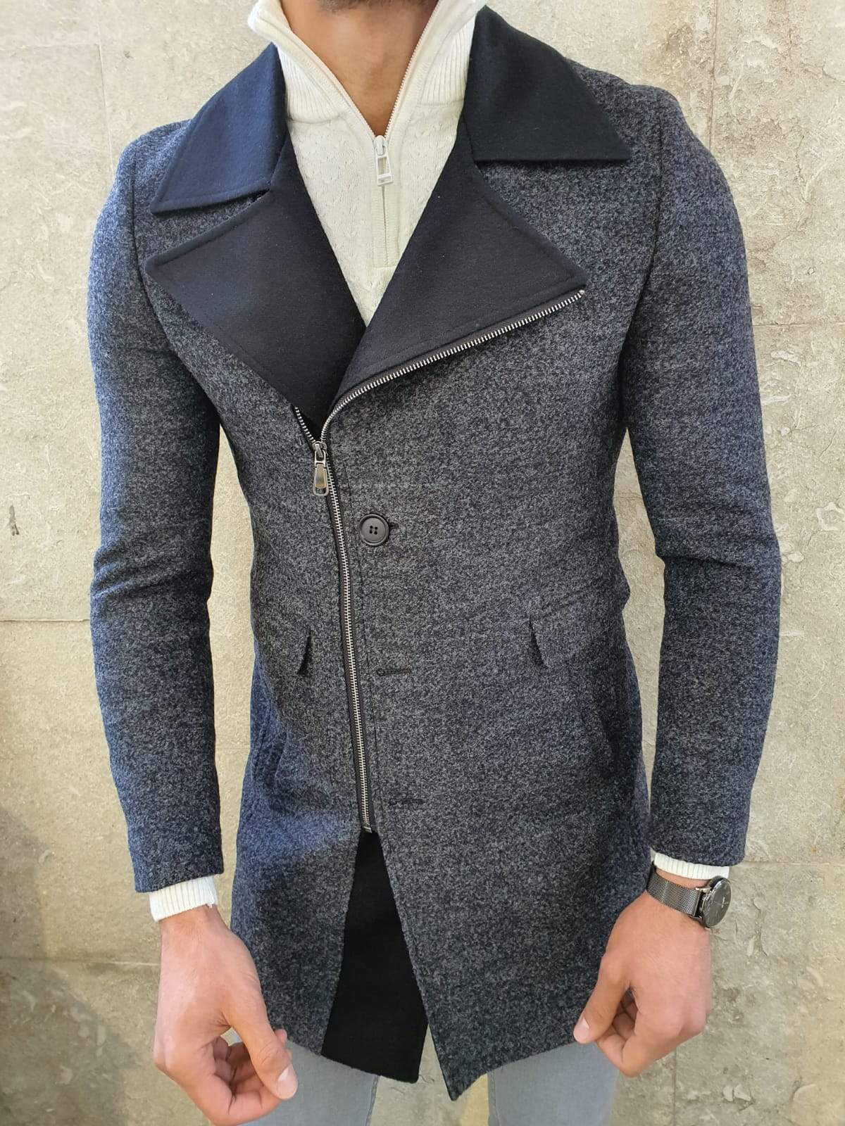 Spello Anthracite Wool Coat