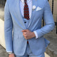 Thomas Blue Self-Patterned Slim Fit Suit