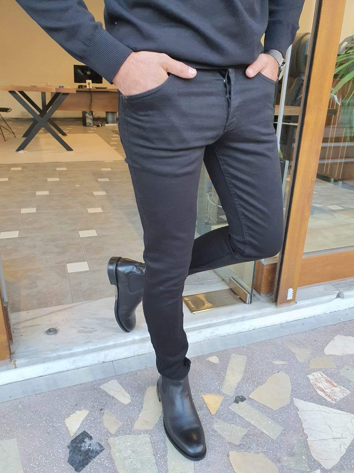 Dresden Black Slim Fit Pants