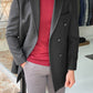 Denver Black Double Breasted Slim Fit Coat