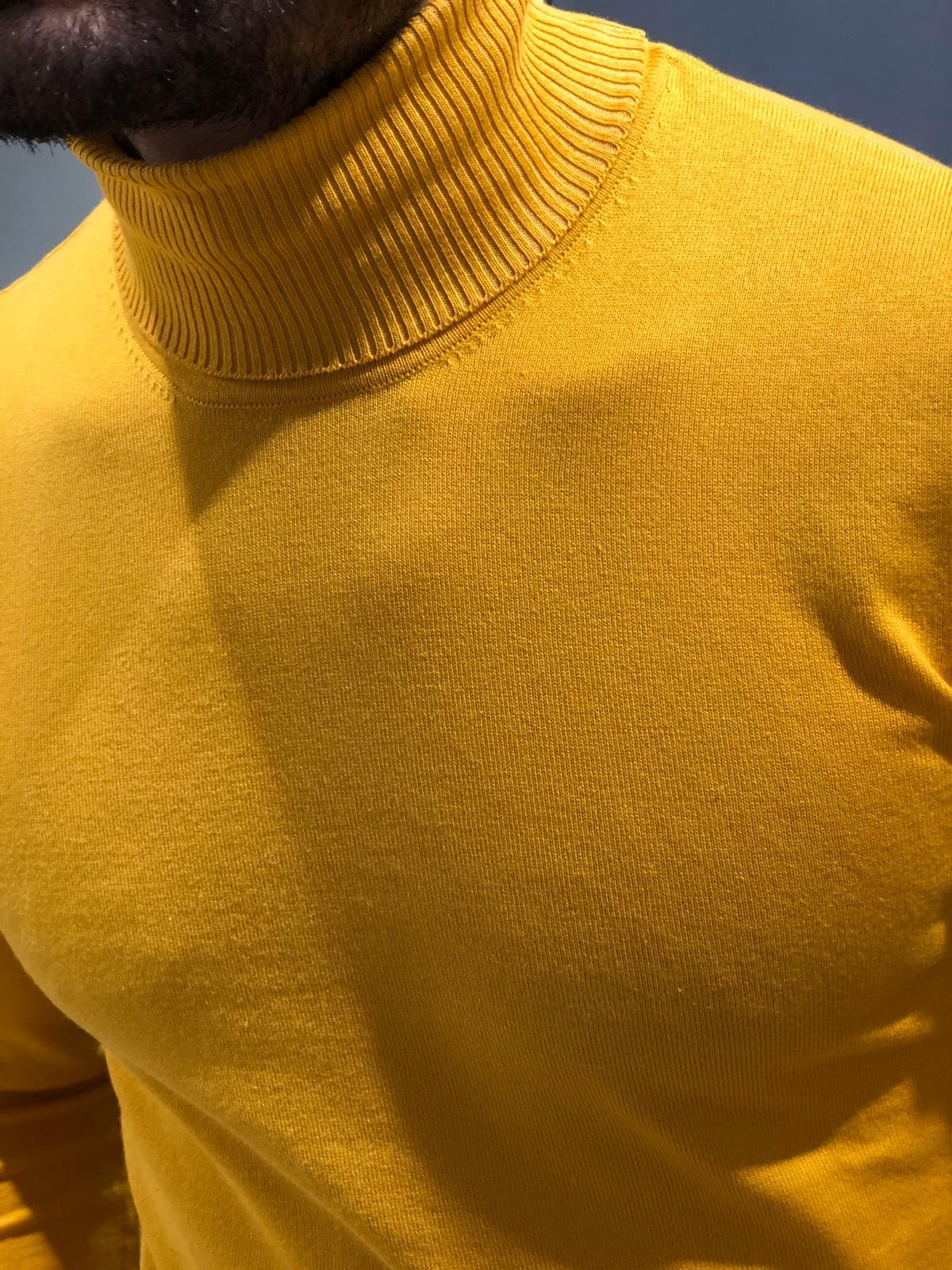 Lugano Yellow Turtleneck Knitwear