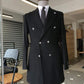 Geneva Black Double Breasted Coat