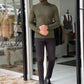 Hamilton Khaki Slim Fit Turtleneck Sweater