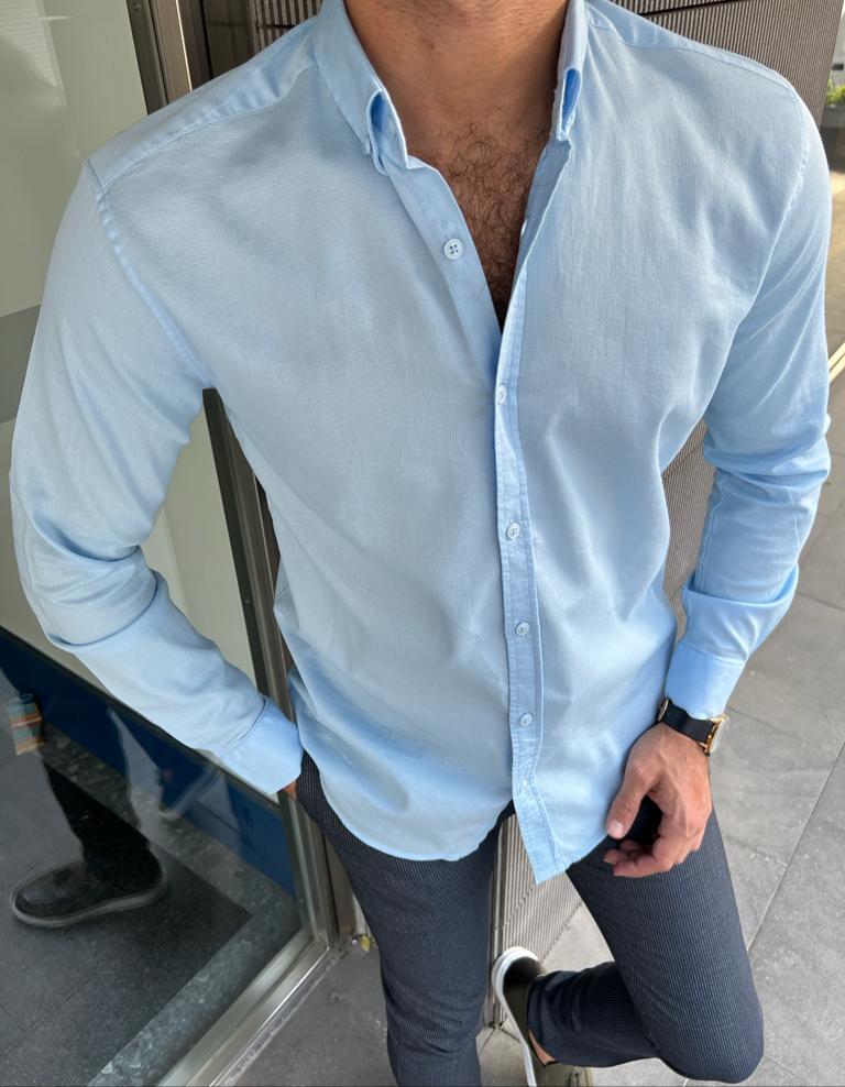 Erik Blue Slim Fit Shirt