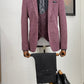 Blake Claret Red Self-Patterned Slim Fit Suit