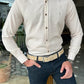 Elvir Beige Slim Fit Shirt
