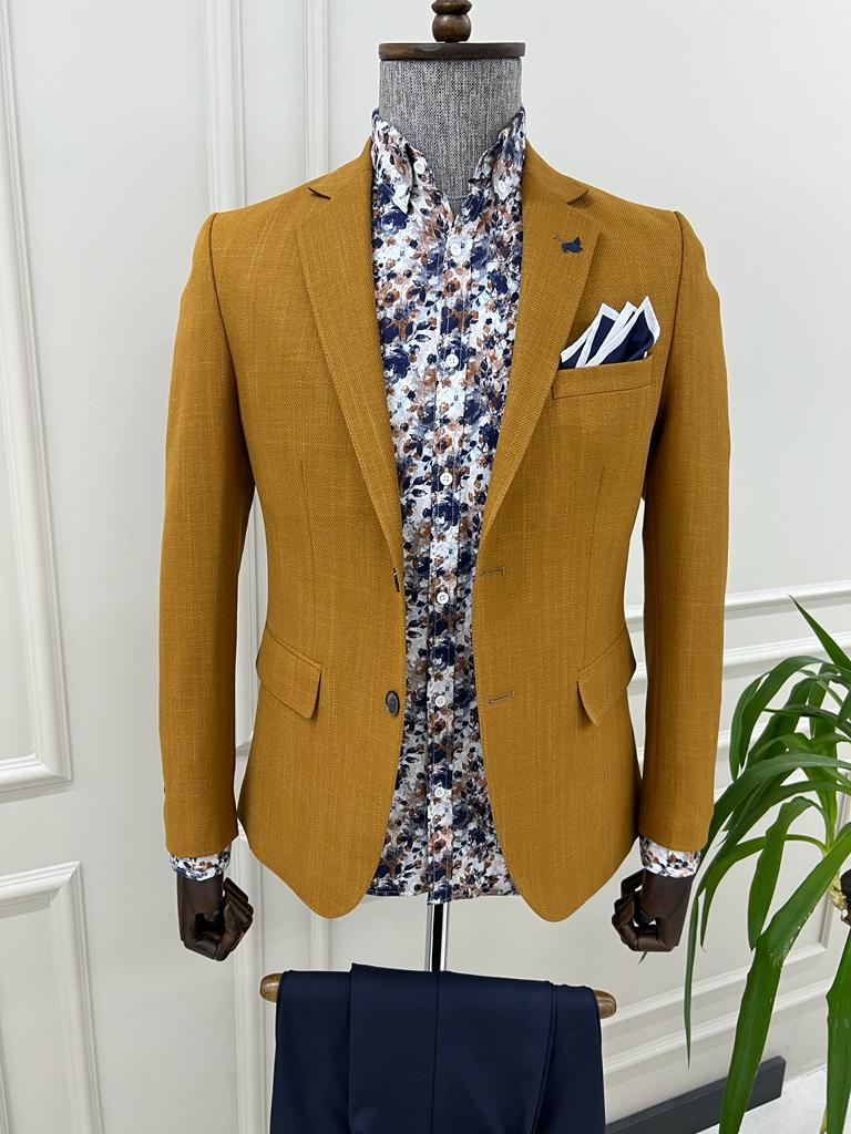 Kerem Camel Slim Fit Blazer