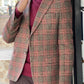 Orlando Beige Plaid Slim Fit Blazer