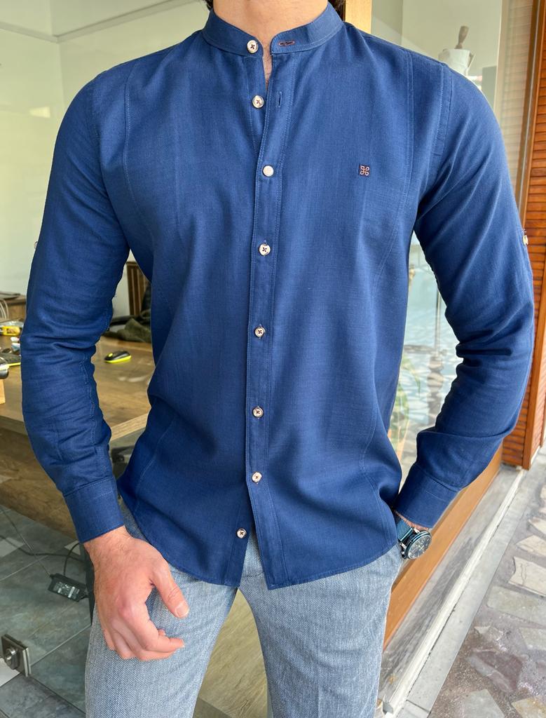 Contas Blue Slim Fit Shirt