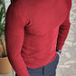 Geneva Claret Red Striped Turtleneck Knitwear