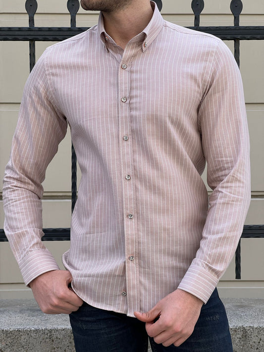 Jayden Beige Striped Shirt