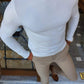 Napoca Ecru Slim Fit Sweater