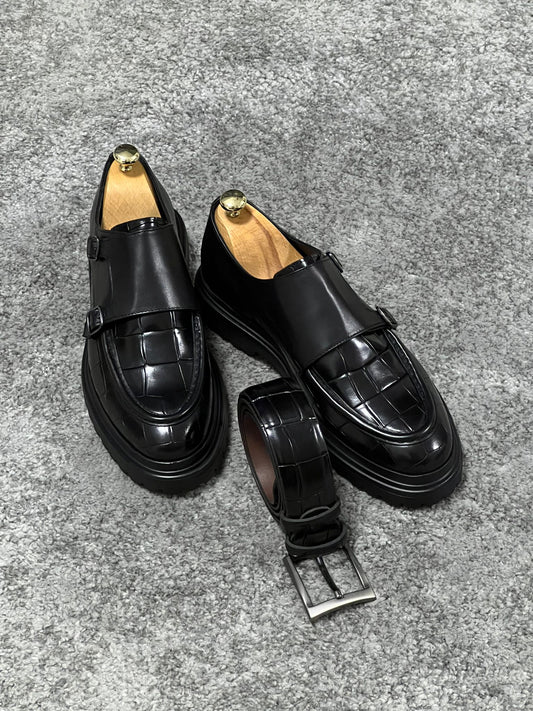 Isaac Black Leather Shoes