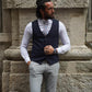 Augusta Dark Blue Slim Fit Buttoned Vest
