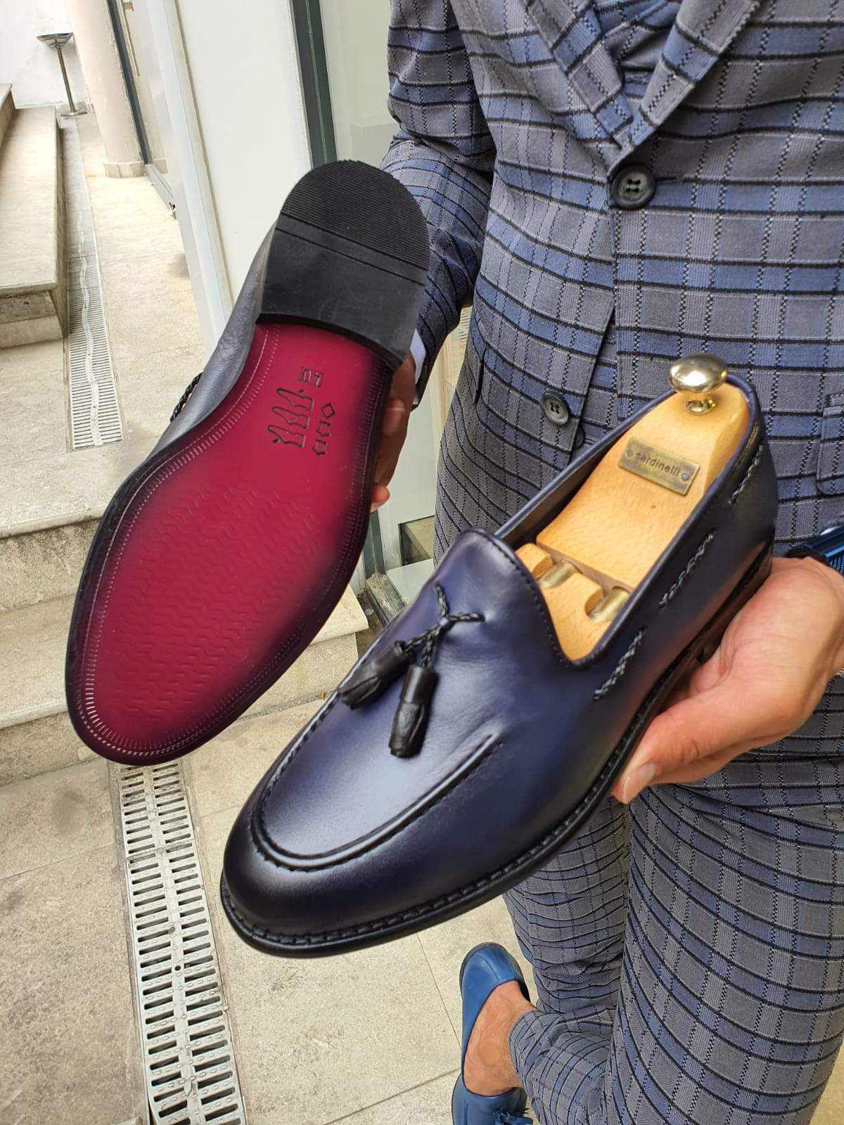 Bern Navy Blue Sardinelli Loafers