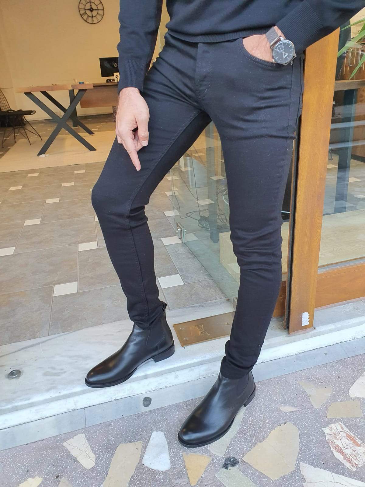 Dresden Black Slim Fit Pants