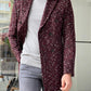 Denver Claret Red Patterned Double Breasted Slim Fit Coat