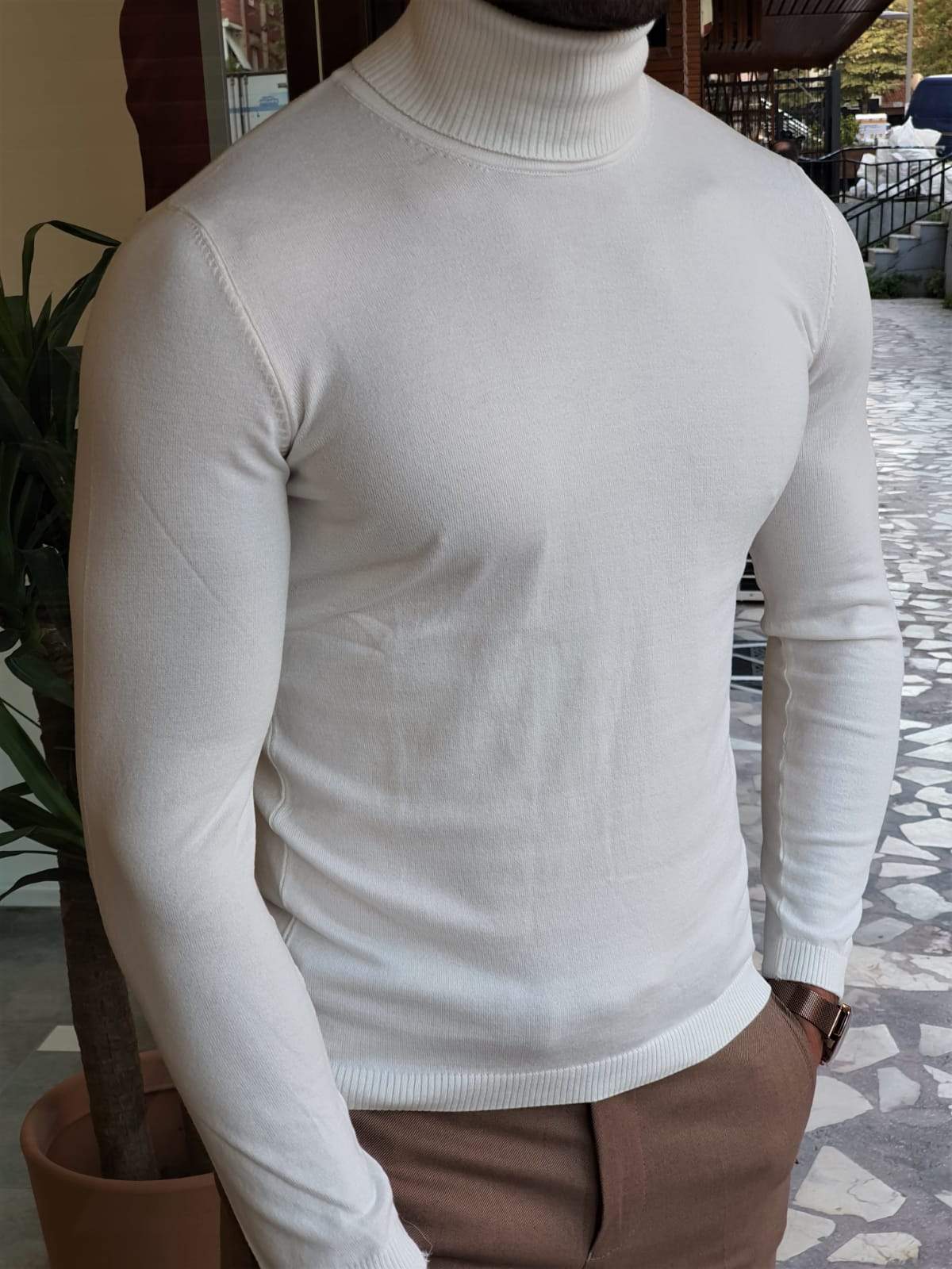 Ascona Ecru Turtleneck Knitwear