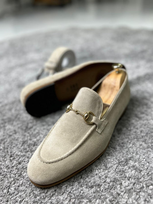 Rava Suede Beige Loafers