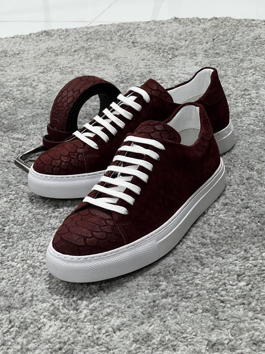 Collin Suede Burgundy Sneakers