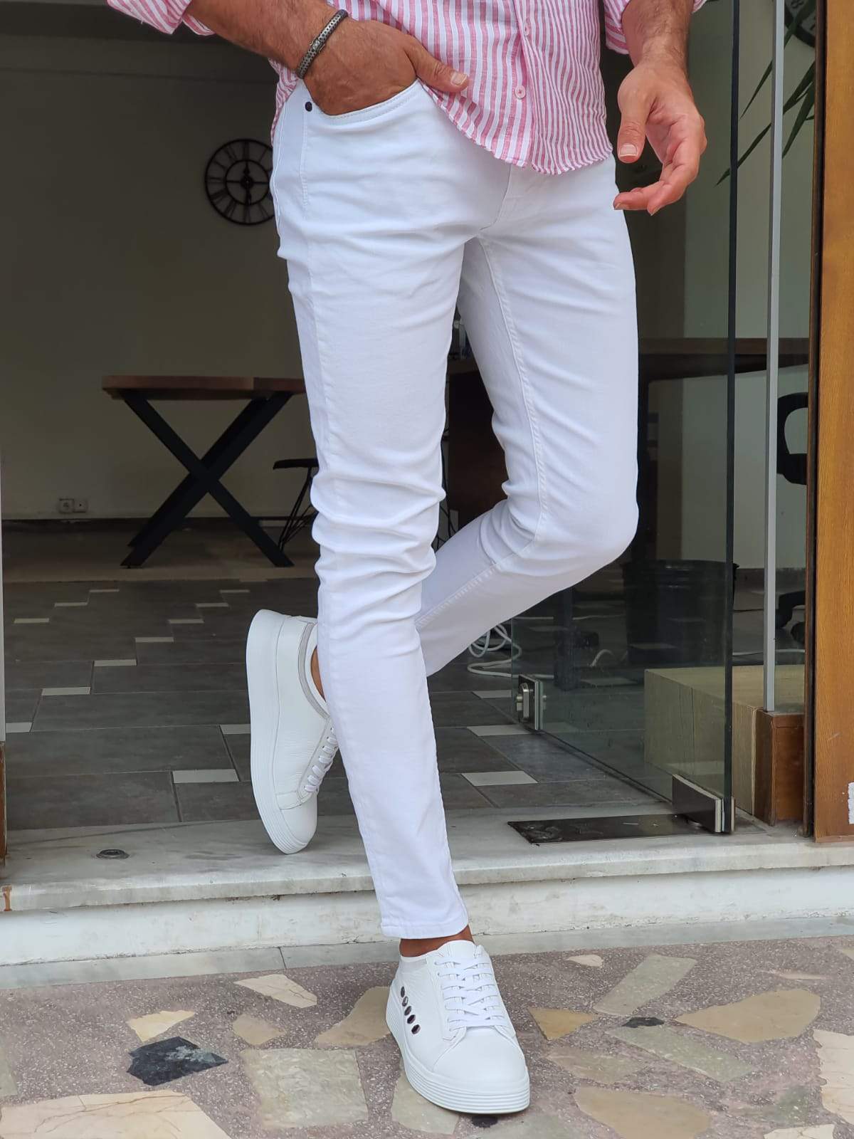 Guarda White Slim Fit Jeans