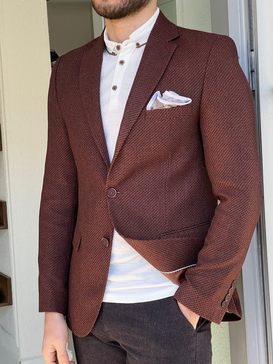 Noah Brown Slim Fit Blazer