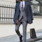 Allen Marbled Navy Blue Double Breasted Coat