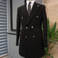 Geneva Black Double Breasted Coat