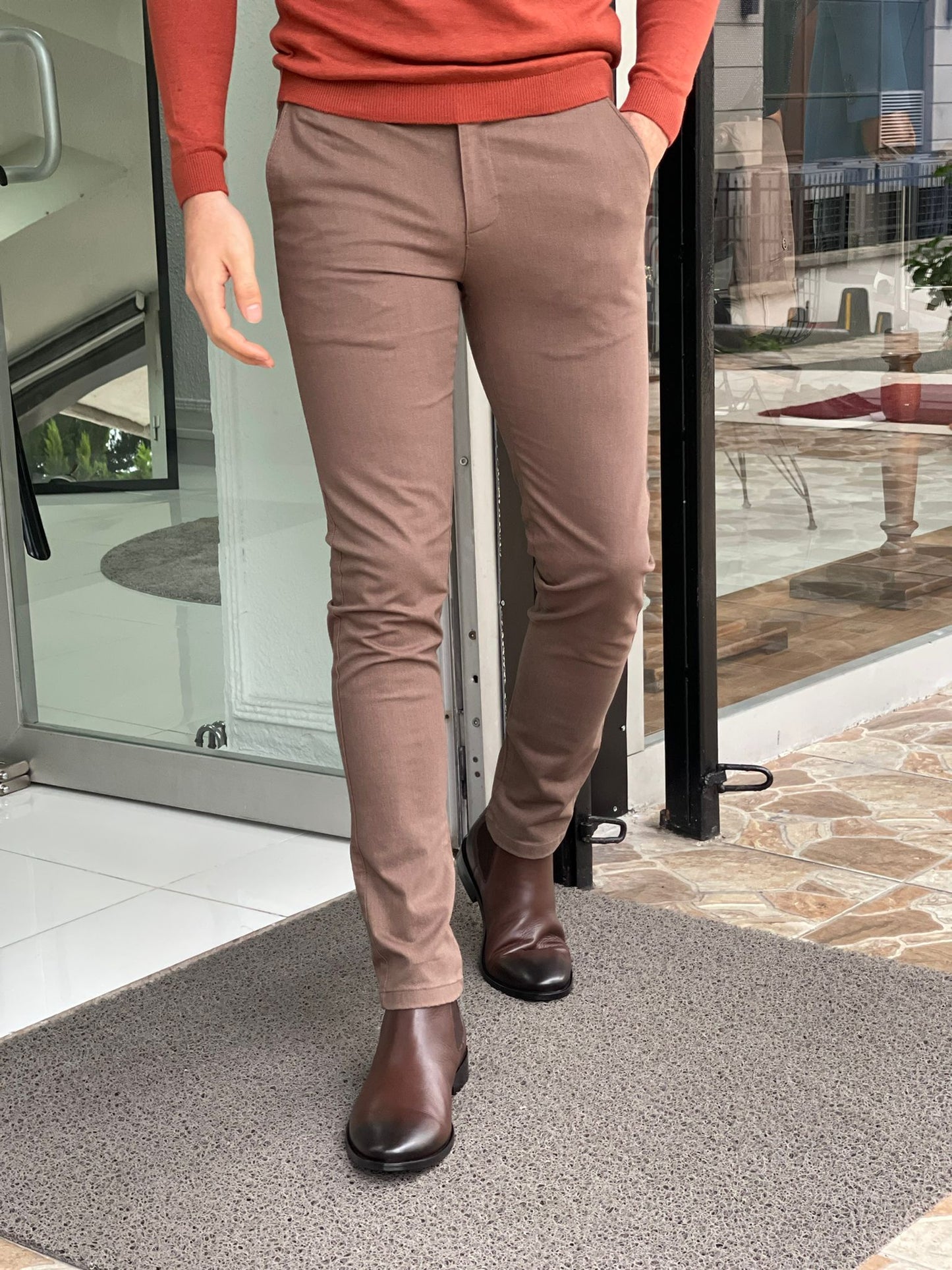 Madison Light Brown Slim Fit Pants