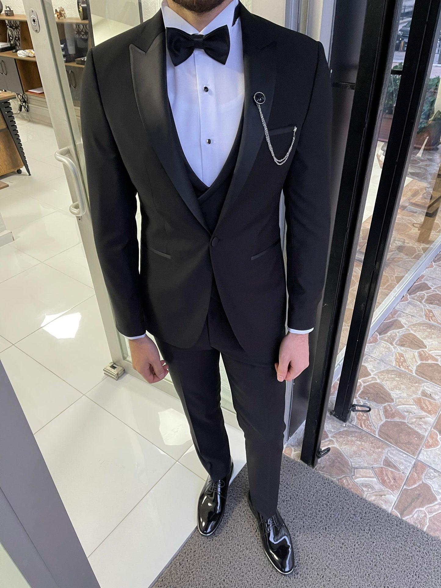 Addison Black Slim Fit Tuxedo Suit