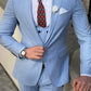 Thomas Blue Self-Patterned Slim Fit Suit